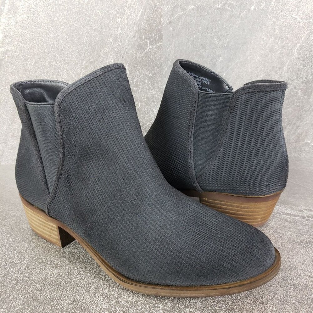 Kensie Womens Gerona Canvas Fashion Chelsea Boots Gray